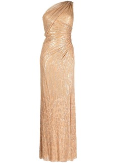 Jenny Packham one-shoulder sequin-embellished dress