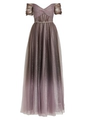 Jenny Packham Penelope Glittery Off-The-Shoulder Gown