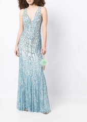 Jenny Packham Raquel crystal-embellished sleeveless gown
