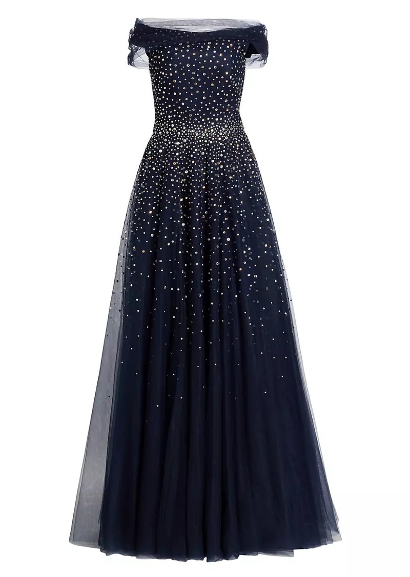 Jenny Packham Shayla Embellished Off-the-Shoulder Gown