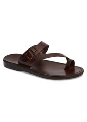 Jerusalem Sandals Abner Toe Loop Sandal in Brown Leather at Nordstrom