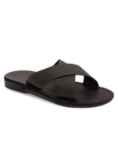 Jerusalem Sandals 'Elan' Slide Sandal in Black Leather at Nordstrom