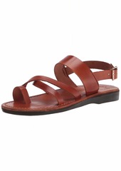 Jerusalem Sandals Amos - Leather Ankle Strap Flat Sandal -