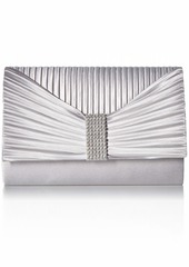 Jessica McClintock womens Alexis Pleated Flap With Rhinestones Baguette Clutch   US