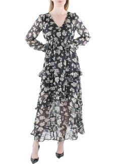 Jessica Simpson Bianca Womens Floral Cut Out Maxi Dress