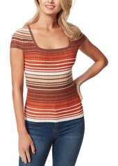 Jessica Simpson Fiona Womens Ribbed Knit Striped Pullover Top