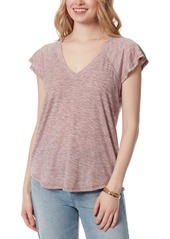 Jessica Simpson Gracie Womens Flutter Sleeve V-Neck T-Shirt