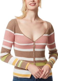 Jessica Simpson Hollie Womens Striped Button-Down Cardigan Sweater