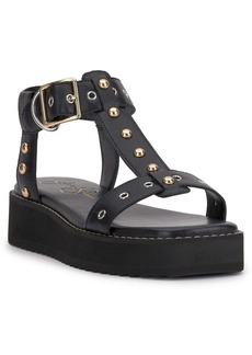 Jessica Simpson Janer Womens Faux Leather Open Toe Flatform Sandals