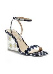 Jessica Simpson Aysie Ankle Strap Wedge Sandal in Navy Combo at Nordstrom