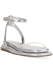Jessica Simpson Betania Ankle Strap Flat Sandals - Champagne Metallic