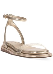 Jessica Simpson Betania Ankle Strap Flat Sandals - Champagne Metallic