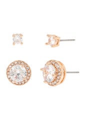 Jessica Simpson Cubic Zirconia Halo Stud Earrings Set
