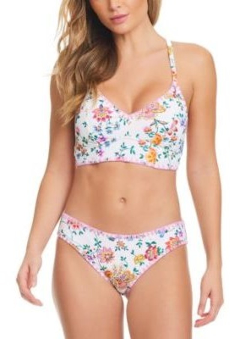 Jessica Simpson Floral Print Bikini Top Matching Bottom
