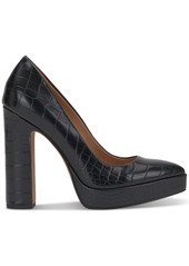 Jessica Simpson Glynis High Heel Pumps - Black Croco Faux Leather