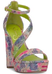 Jessica Simpson Women's Iley Strappy Platform High Heel Sandals - Silver Metallic Snake