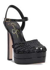 Jessica Simpson Inaia Woven Platform Dress Sandals - Silver/Gold Metallic Multi