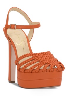 Jessica Simpson Inaia Woven Platform Dress Sandals - Tangerine