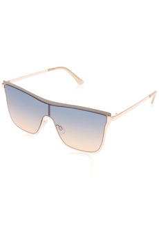 Jessica Simpson Women's J6100 Chic Square Metal Shield Sunglasses with UV400 Protection - Glamorous Sunglasses for Women 132mm