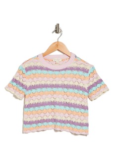 Jessica Simpson Kids' Cotton Crochet Knit T-Shirt in Multi at Nordstrom Rack