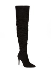 Jessica Simpson Lyrelle Pointy Toe Slouchy Knee High Boot in Black Faux Leather at Nordstrom