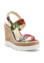 Jessica Simpson Maede Cork Wedge Sandal in Tropical Multi at Nordstrom