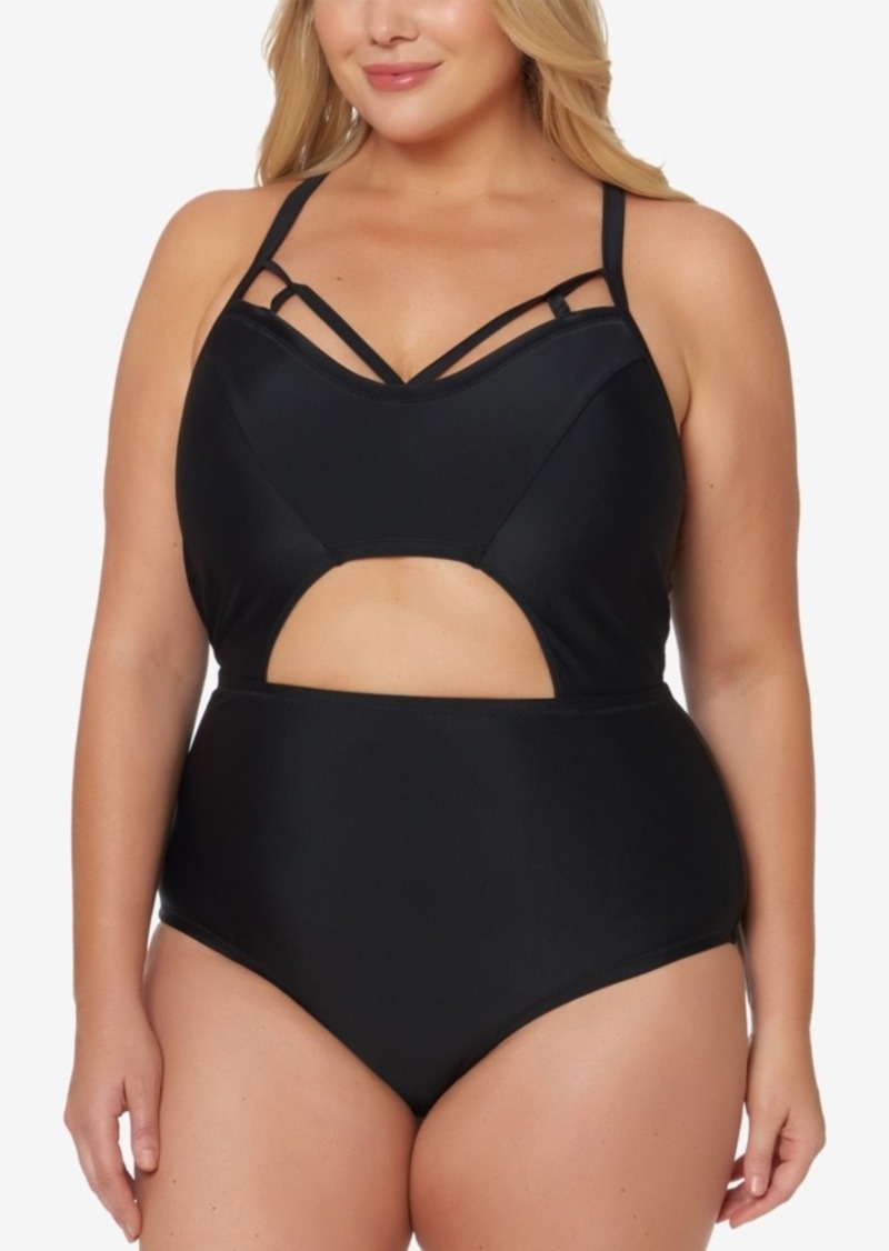 plus size cutout swimsuit