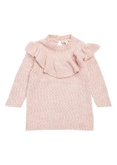 Jessica Simpson Ruffle Long Sleeve Sweater Dress in Pink at Nordstrom Rack