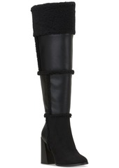 Jessica Simpson Rustina Over-the-Knee Boots - Black Faux Leather