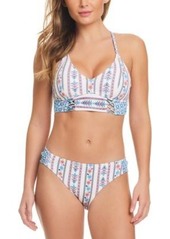 Jessica Simpson Textured Printed Bikini Top Matching Bottom