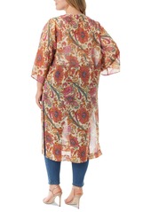 Jessica Simpson Trendy Plus Size Calie Open-Front Kimono - Apricot Sh