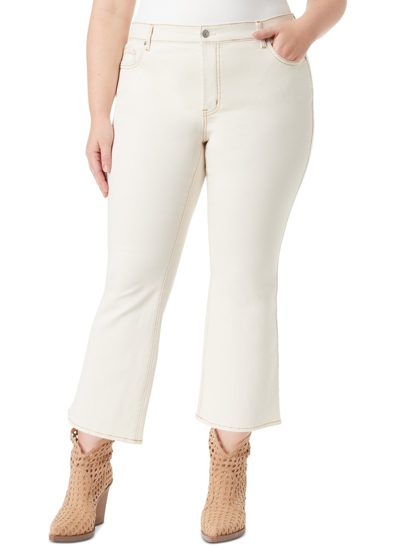 Jessica Simpson Trendy Plus Size Charmed Ankle Flare Jeans - Ecru