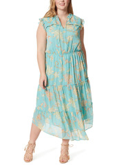 Jessica Simpson Trendy Plus Size Katie Printed Ruffle Dress