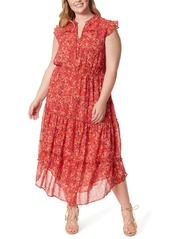 Jessica Simpson Trendy Plus Size Katie Printed Ruffle Dress