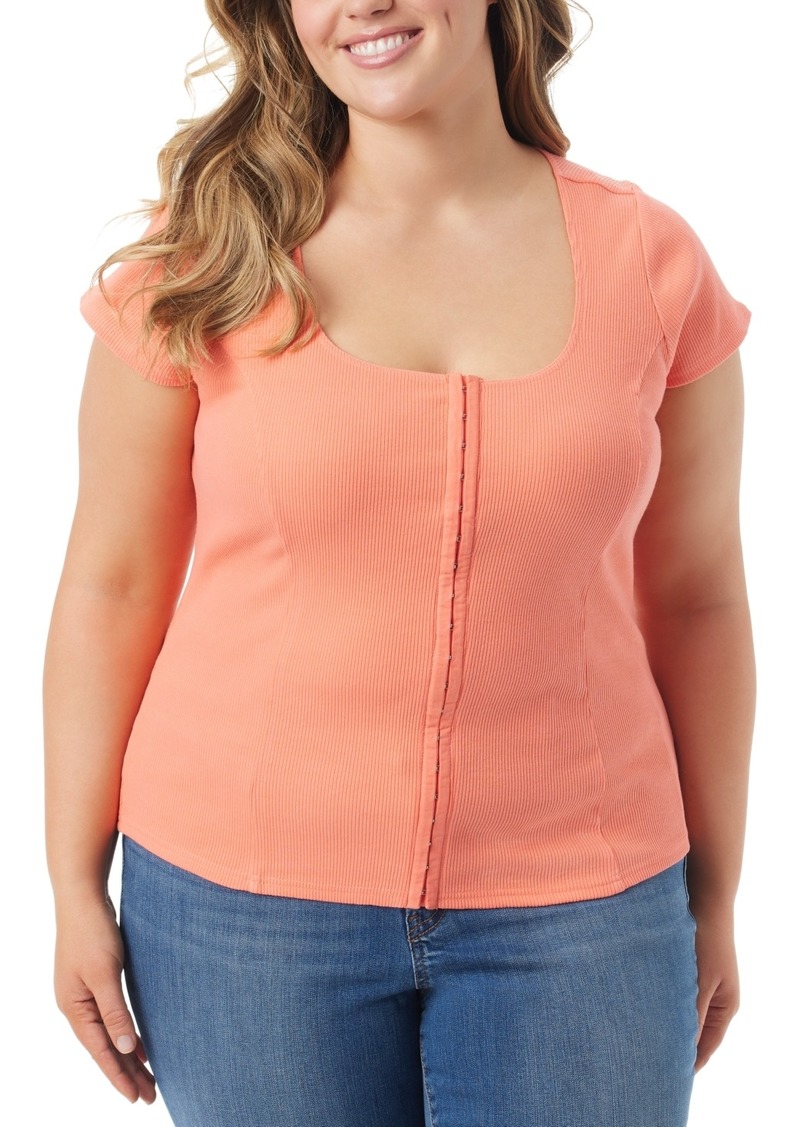 Jessica Simpson Trendy Plus Size Min Cap-Sleeve Top - Shell Pink