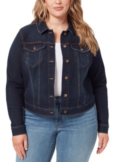 Jessica Simpson Trendy Plus Size Pixie Long Sleeve Denim Jacket - Sevy