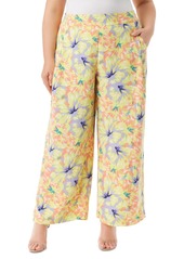 Jessica Simpson Trendy Plus Size Printed Winnie Wide-Leg Pants - Almost Apricot