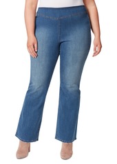 Jessica Simpson Trendy Plus Size Pull-On Flare Jeans - Flawless