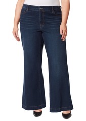 Jessica Simpson Trendy Plus Size True Love Trouser Wide-Leg Jeans - Ditto