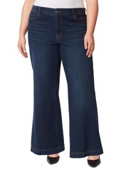 Jessica Simpson Trendy Plus Size True Love Trouser Wide-Leg Jeans - Sia