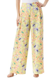 Jessica Simpson Winnie Floral-Print Pull-On Wide-Leg Pants - Apricot Hibiscus