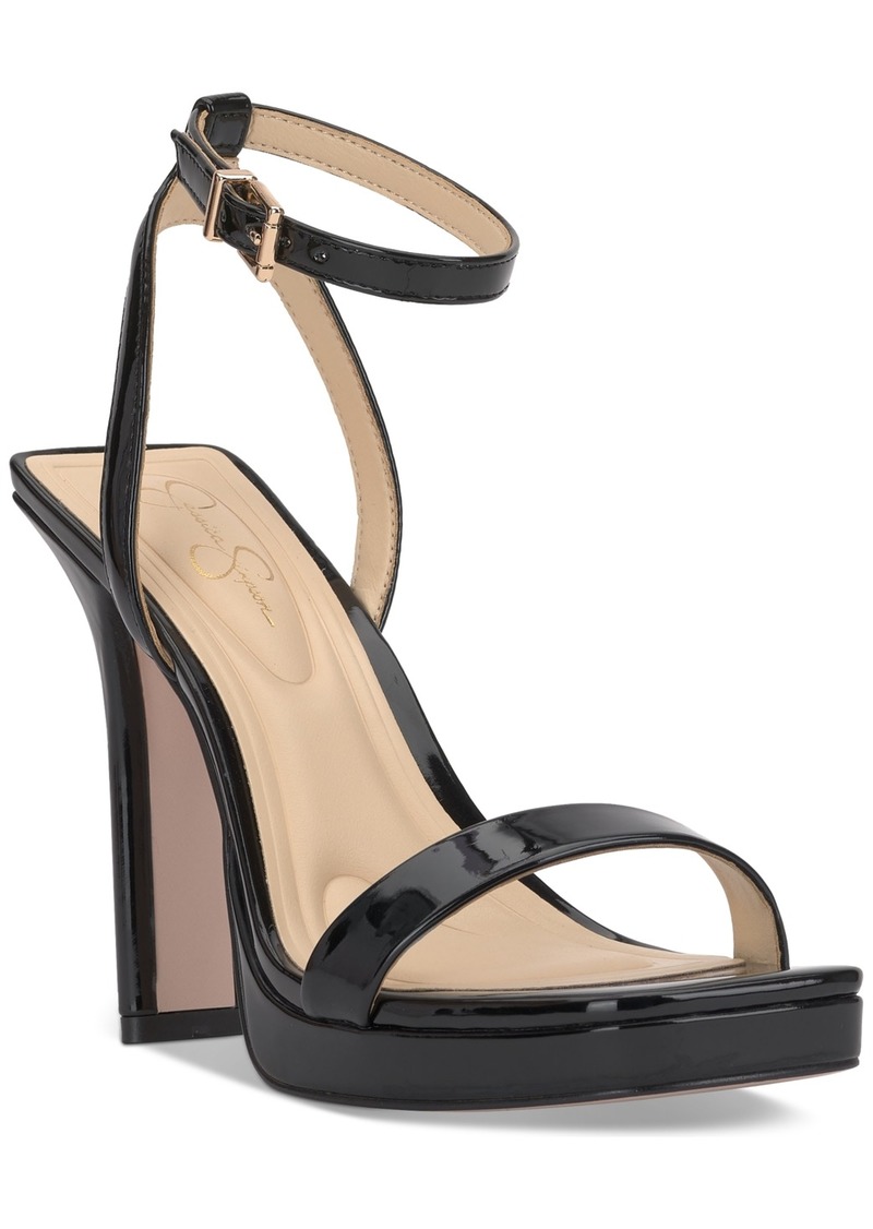 Jessica Simpson Women's Adonia Two-Piece Platform Dress Sandals - Black Patent