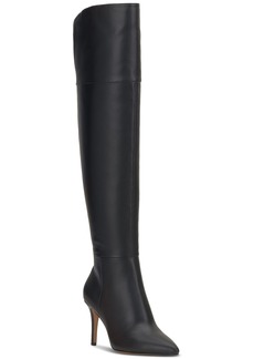 Jessica Simpson Women's Adysen Pointed-Toe Over-The-Knee Boots - Black Faux Leather