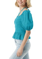 Jessica Simpson Women's Ami Cotton Sweetheart Halter-Tie Top - Pagoda Blue