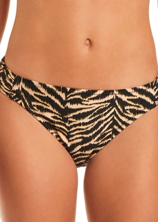 Jessica Simpson Women's Animal Print Hipster Bikini Bottom - Black Multi