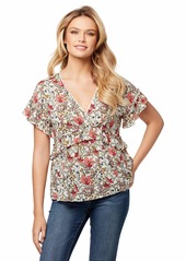 Jessica Simpson Women's Ashby Ruffled Short Sleeve Blouse