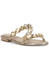 Jessica Simpson Women's Avimma Embellished Flat Sandals - Silver Metallic