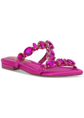 Jessica Simpson Women's Avimma Embellished Flat Sandals - Bright Pink Satin