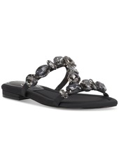Jessica Simpson Women's Avimma Embellished Flat Sandals - Silver Metallic