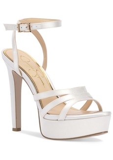 Jessica Simpson Women's Balina Bridal Ankle-Strap Platform Sandals - White